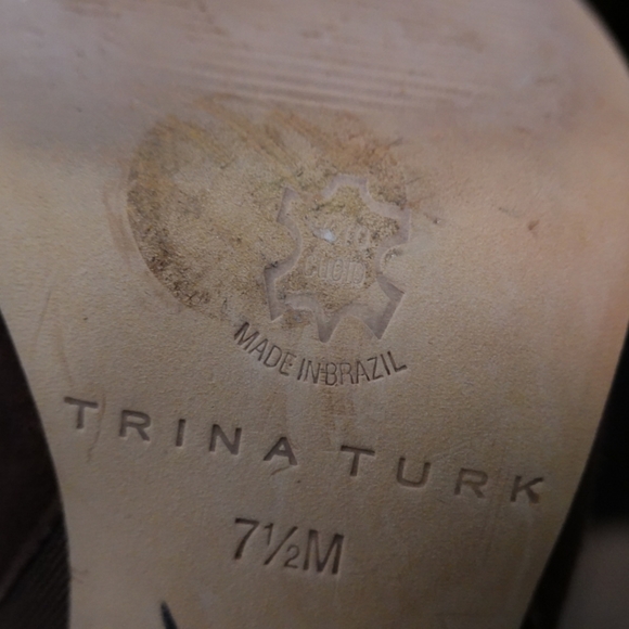 Trina Turk Wilshire Chocolate Brown Suede & Leather Ankle Boots - size  7½ M B - Picture 4 of 9